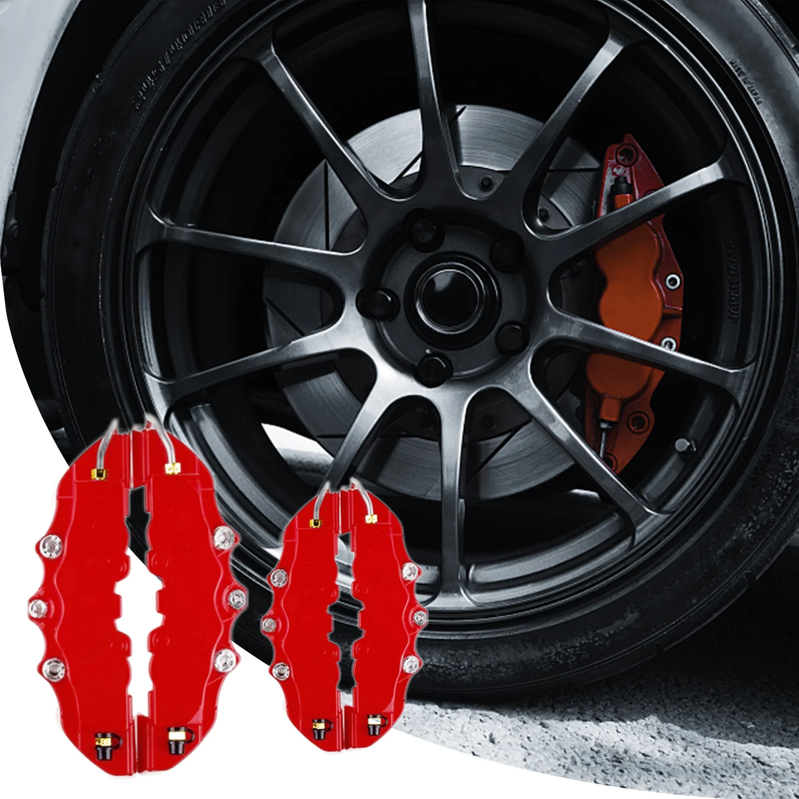 Brake Caliper Cover 1Pair Car Disc Brake Caliper Covers Universal High Gloss Heat Resistant 3d Disc Car Covers brake dust covers