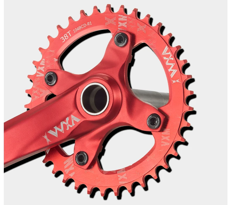 Vxm schmaler breiter kettenring 104 bcd mit schrauben 30t-52t mtb kettenring oval/rund coroa 104bcd 38 36 zähne 8v 9v 10v 11v 12v – Detail 8