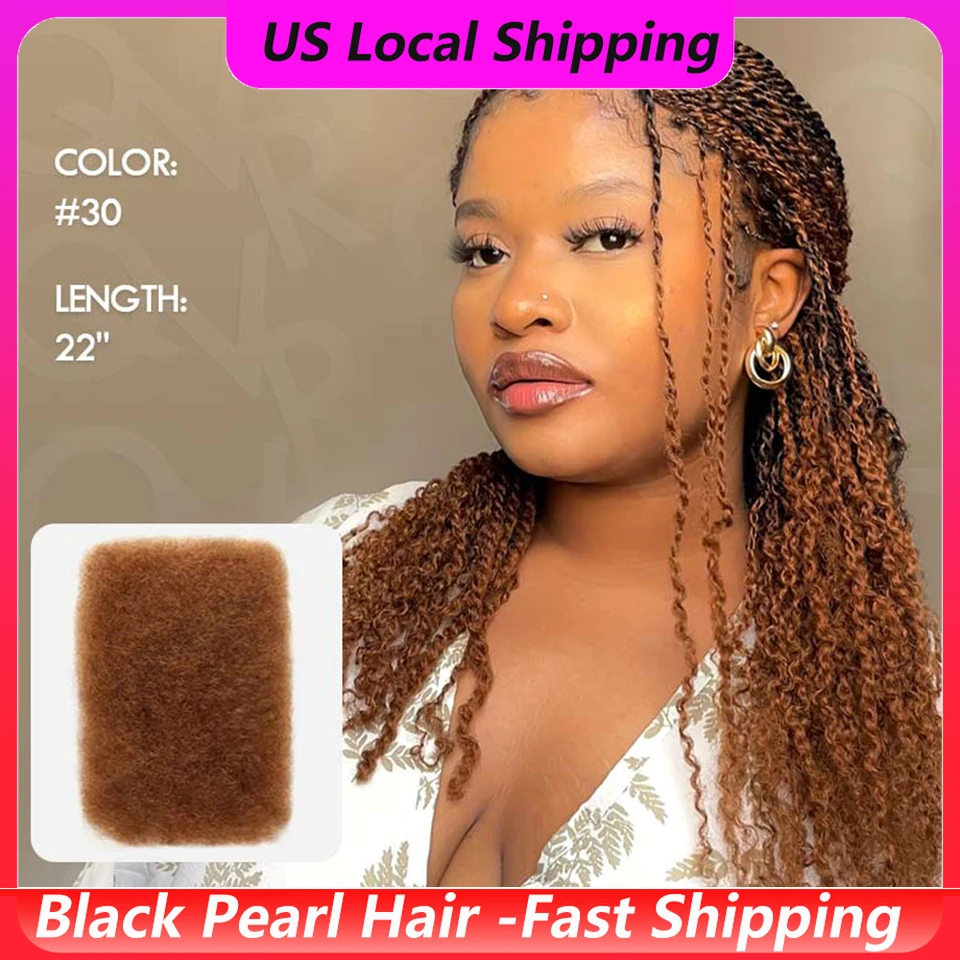 Peruvian Afro Kinky Human Hair for Locs 1 Pack Afro Kinky Bulk Human Hair for Dreadlock Extensions Loc Repair Braiding Twist 3