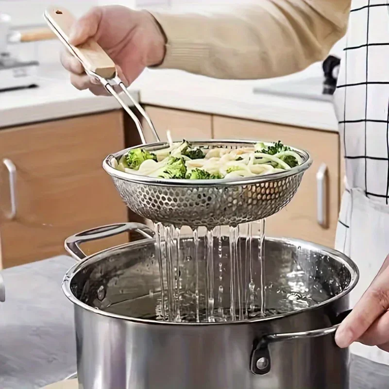 Stainless Steel Fine Mesh Skimmer Spoon for Noodles Spaghetti Colander 2
