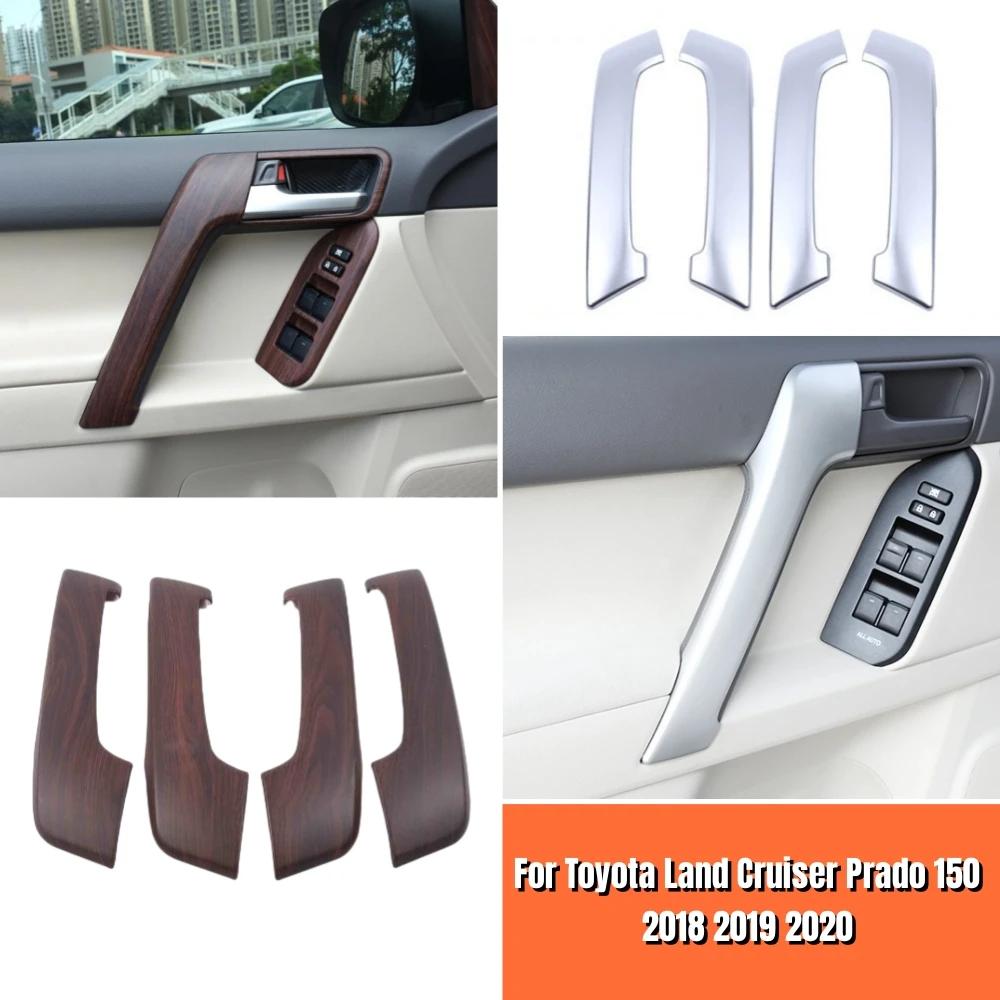 

For Toyota Land Cruiser Prado 150 2018 2019 2020 ABS Plastic Car decoration inner door Armrest handle Trim Cover Accessories