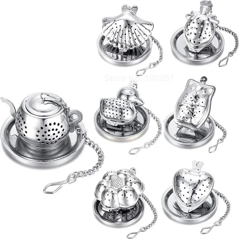 Stainless Steel Tea Infuser Teapot/Owl/Duck/Pumpkin Tray Spice Tea Strainer Herbal Filter Teaware Accessories Kitchen Tools tea infuser,tea strainer,tea filter