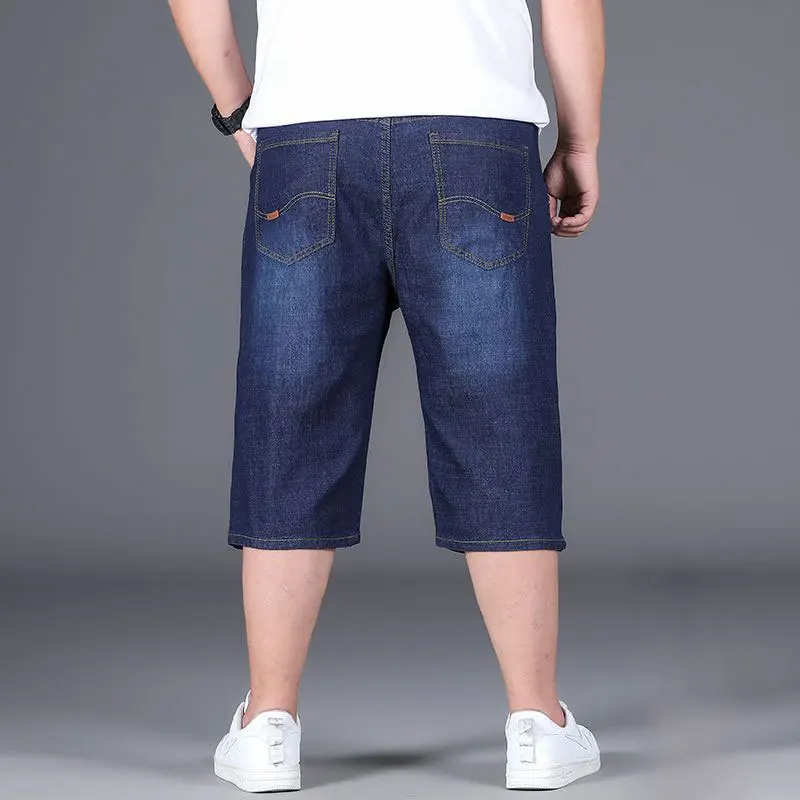 2024 Elegant Fashion Harajuku Slim Fit Jeans Loose Casual All Match Straight Leg Shorts Solid Pockets High Waist Cropped Pants