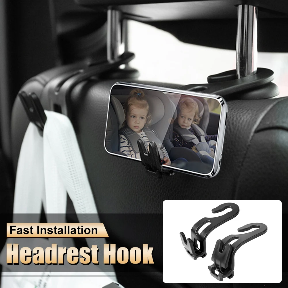 

1PC Car Seat Back Hook Headrest Hanger Car Bag Pouch Clothes Hanging Hooks Duarable Fastener Clip Universal Interior Accessories