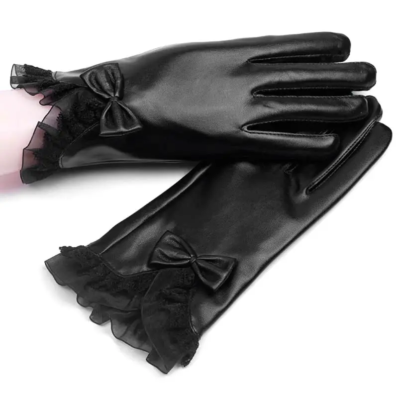 

Womens Faux Leather Dress Gloves Warm Driving Motorcycle Gloves for Winter Warm D5QD