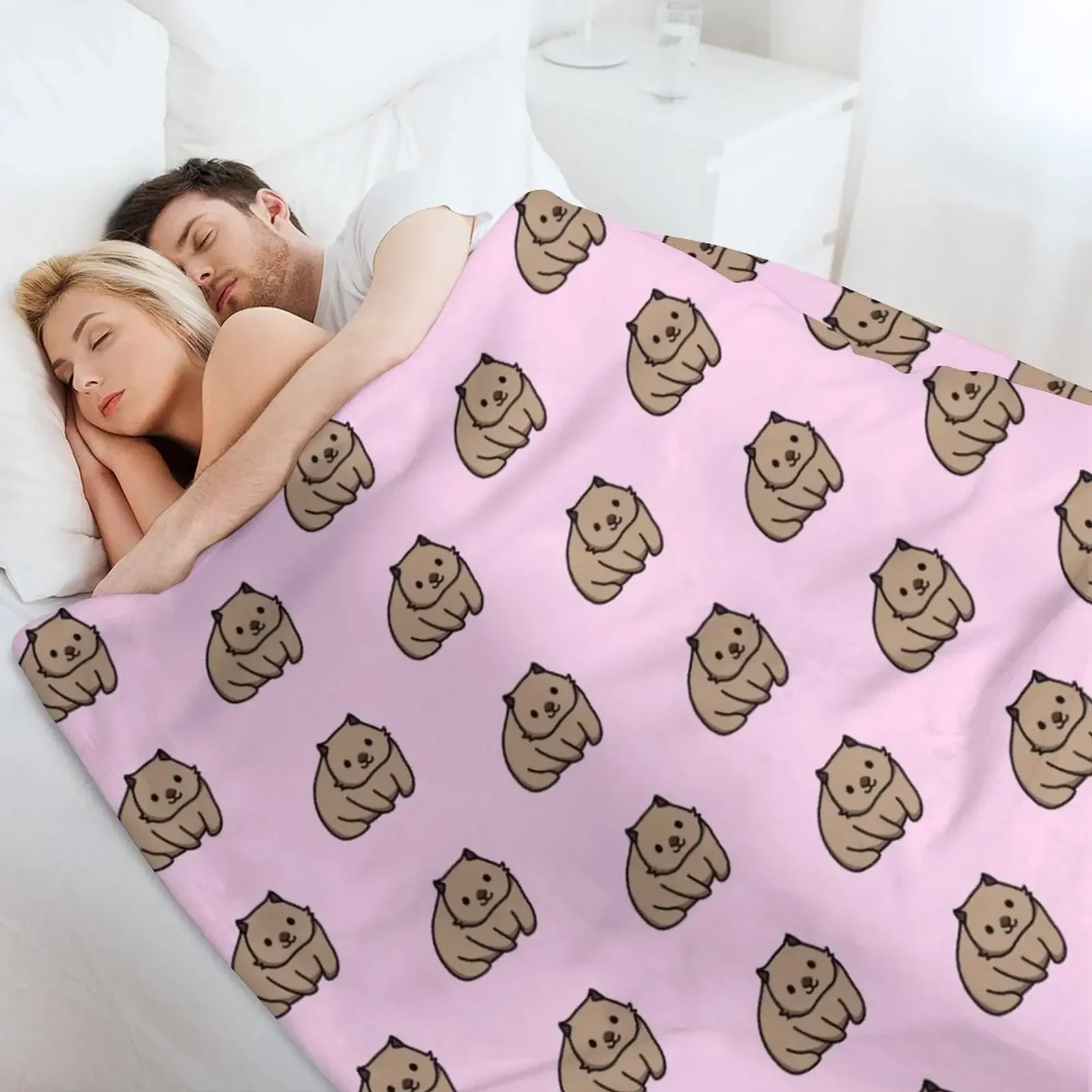 Wombat Throw Blanket Flannel Fabric Luxury Thicken Blankets 5