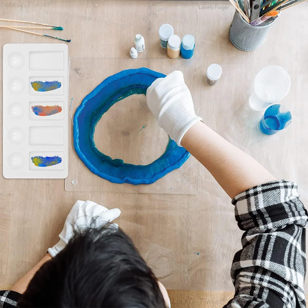 2PCS Paint Palette Tray 10-Well Watercolor Paint Palette Artist Mixing Color Tray Leak-proof for Painting