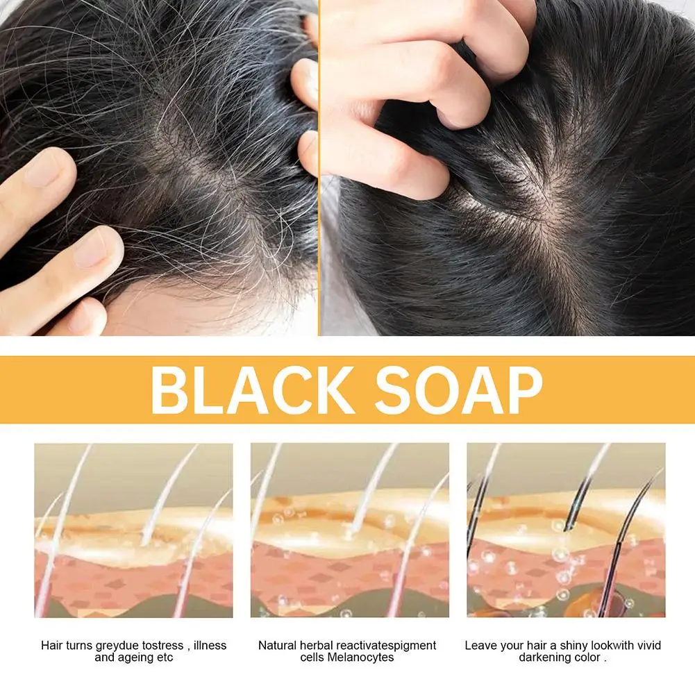 Plant Shampoo Natural Honey Shampoo 50g Polygonum Hair Darkening Shampoo Soap Bar Natural Color White Gray Hair To Black Scalp Treatment Care