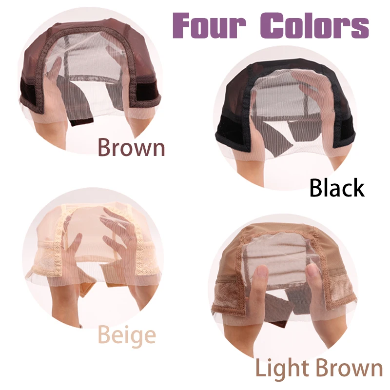 Beige Headband Wig Caps For Making Wigs Soft Wig Grip Cap With Hd Lace U Part Glueless Mesh Cap Hairnet For Making Lace Wigs Wig Caps Wig Grip Band