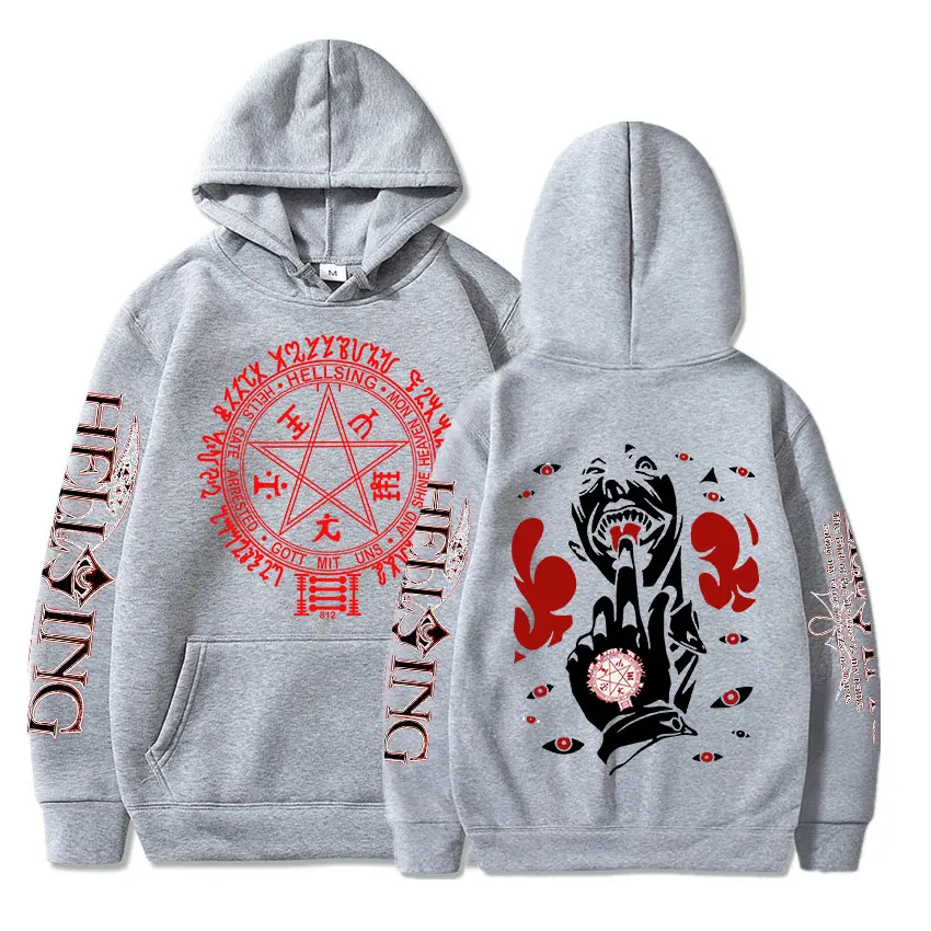 

Hellsing Ultimate Hoodies Anime Manga Alucard Print Streetwear Men Women Fashion Oversized Sweatshirts Hoodie Harajuku Pullover