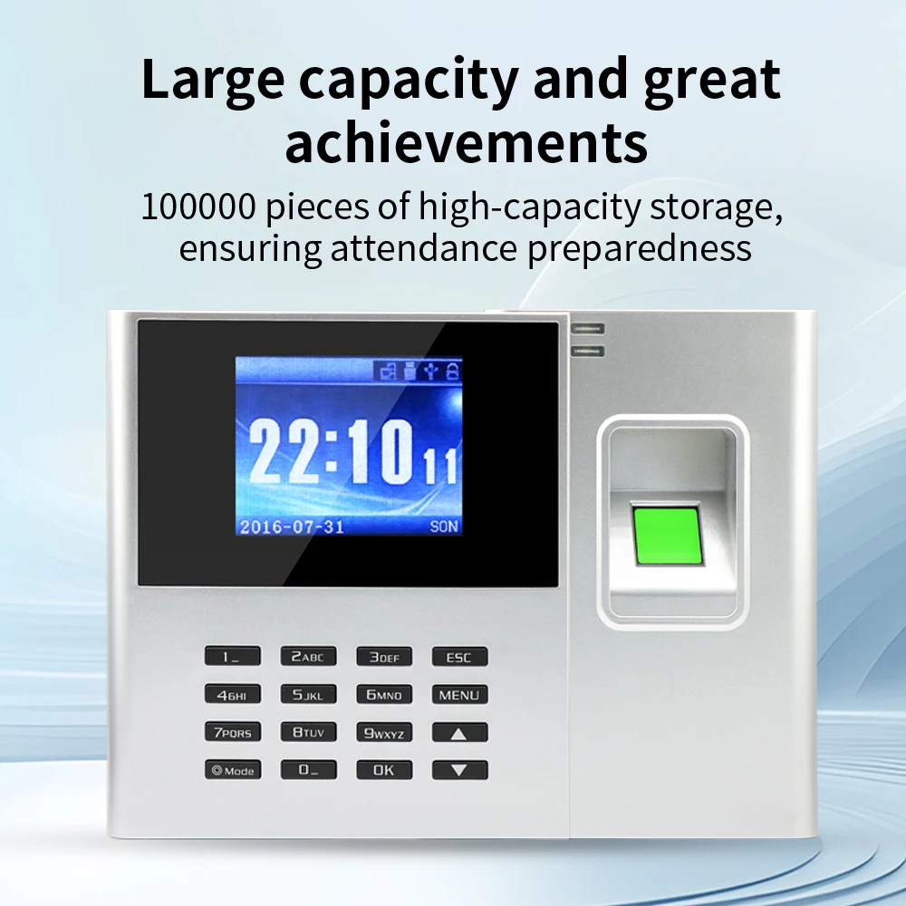 출석 시계 장치 지능형 지문 인식 125KHZ 번호 시계 기계 사무실 간단한 출석 장치 USB 데이터 내보내기