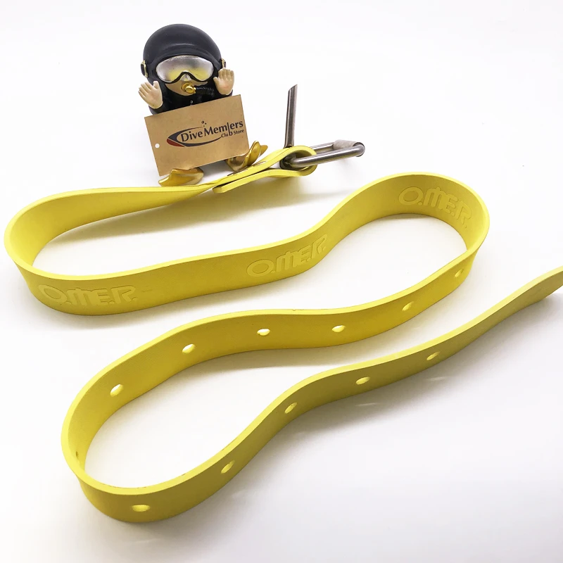 Rubber Weight Belt for spearfishing freediving black yellow cutable