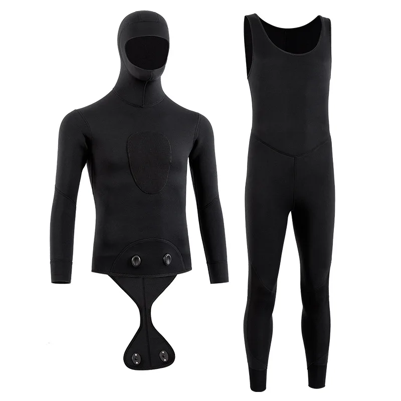 

3mm Outdoor Surfing Snorkeling Suit Wetsuit Hooded Suit Long Sleeves and Trousers Warm Wear-resistant