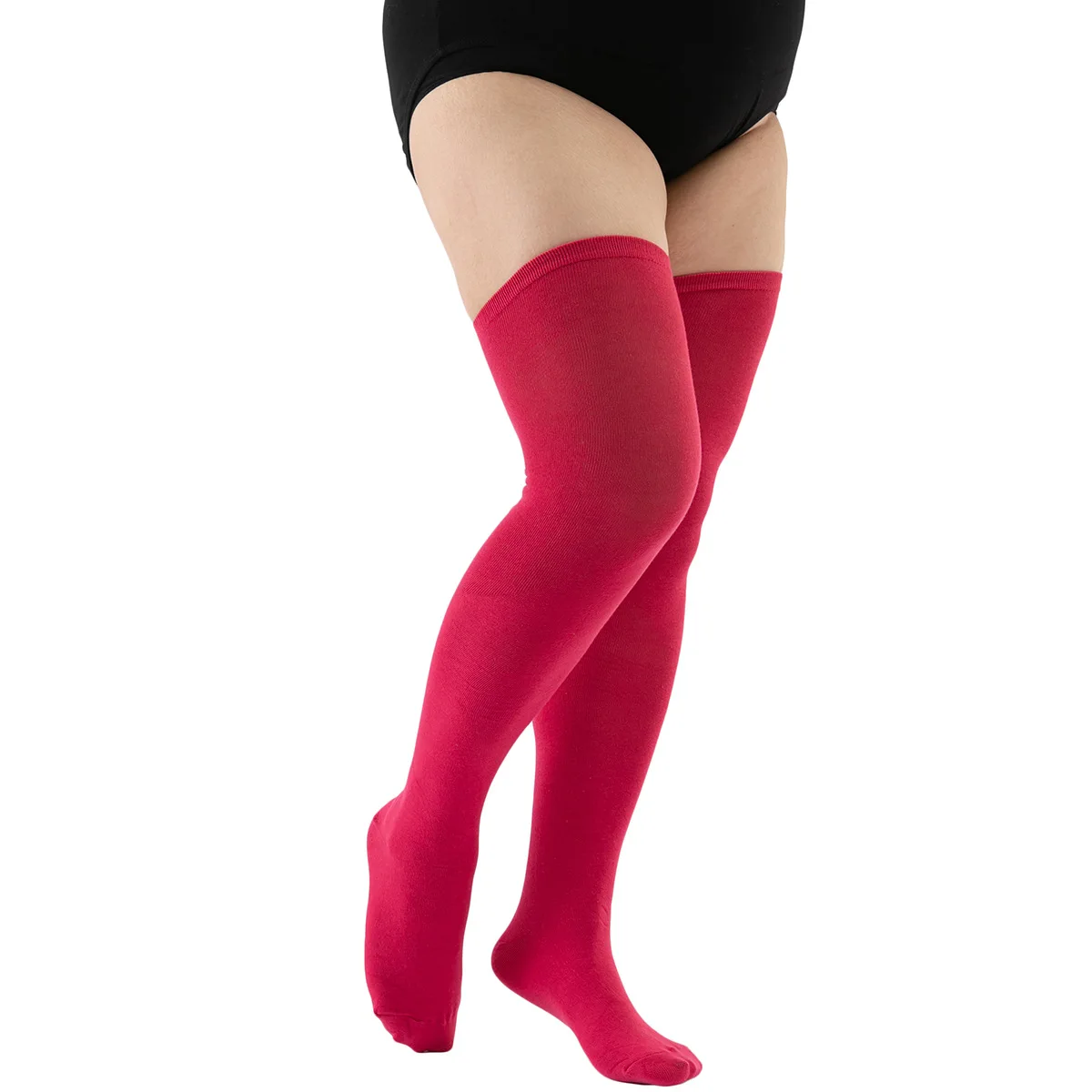Women's Black and White Striped Thigh-High Knit Leg Warmers