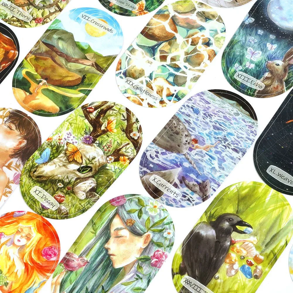 Wild Child Oracle 40pcs Card Deck Indie Oracle Deck Beautifully Illustrated Tarot Card Game Toy Tarot Card Prediction Divination 4