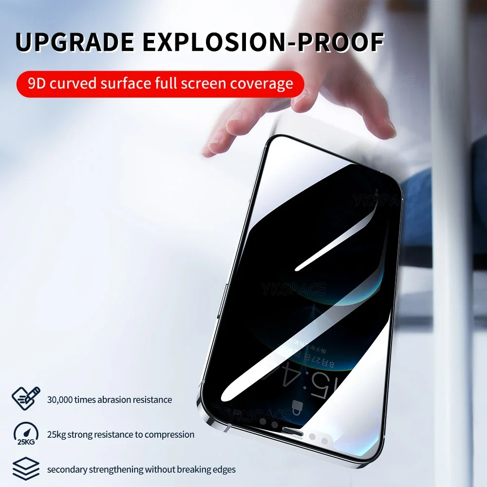 1-3Pcs 360 Degree HD Screen Protector Anti-Spy Tempered Glass