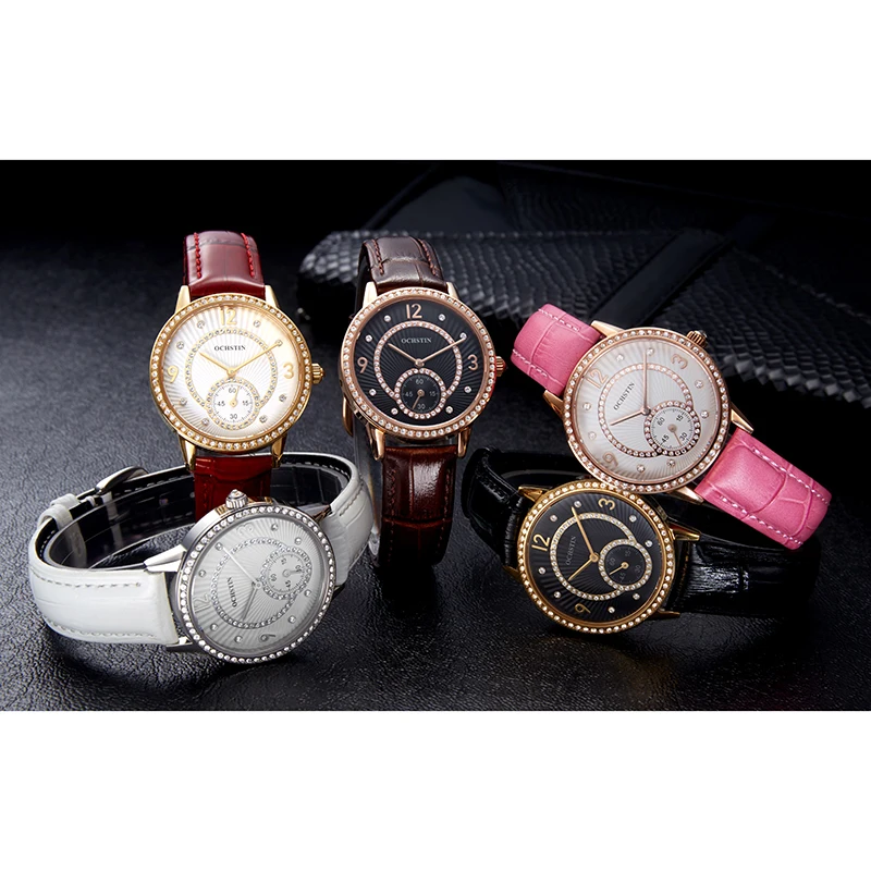 High Quality Women Fashion Dress Watch OCHSTIN Luxury Diamond Crystal Stainless Steel Japan Quartz Waterproof Date Ladies Watch