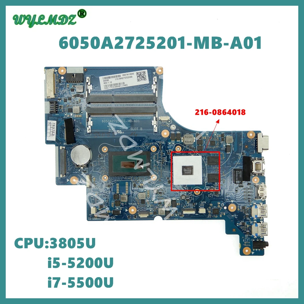 Muslimcon 3805U/I5-5200U/I7-5500U Cpu Uma / Pm Mainboard Per Scheda Madre Per Laptop Hp Elitebook 820 G3