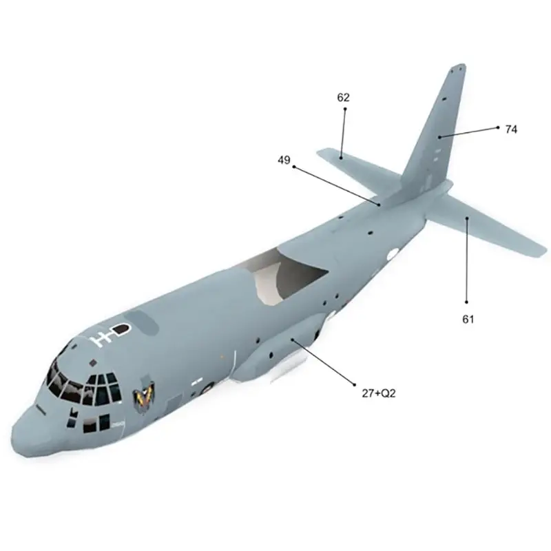 Hot High Quality AC130 Ghost Aerial Gunship Aircraft Paper Model Military Fighter