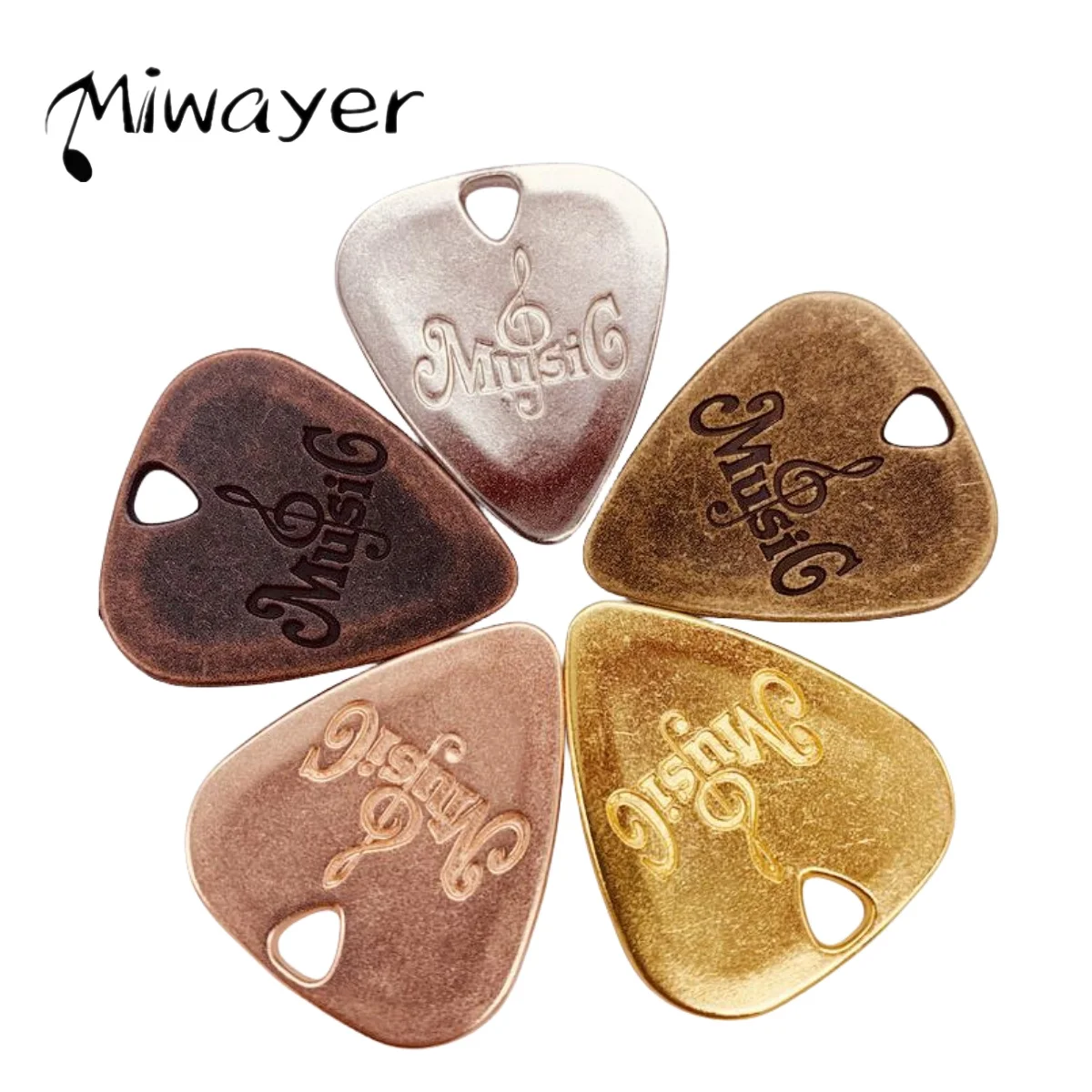 Guitar Plectrums Metal Zinc Alloy 1pcs Electric Bass Acoustic With Hole Necklace Pick