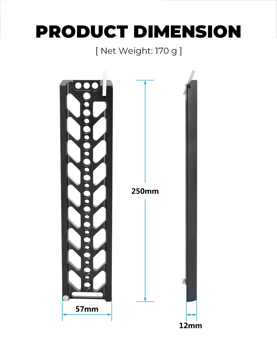 10" Bottom Dovetail Plate Quick Release Baseplate For Tripod Balancing Camera Se