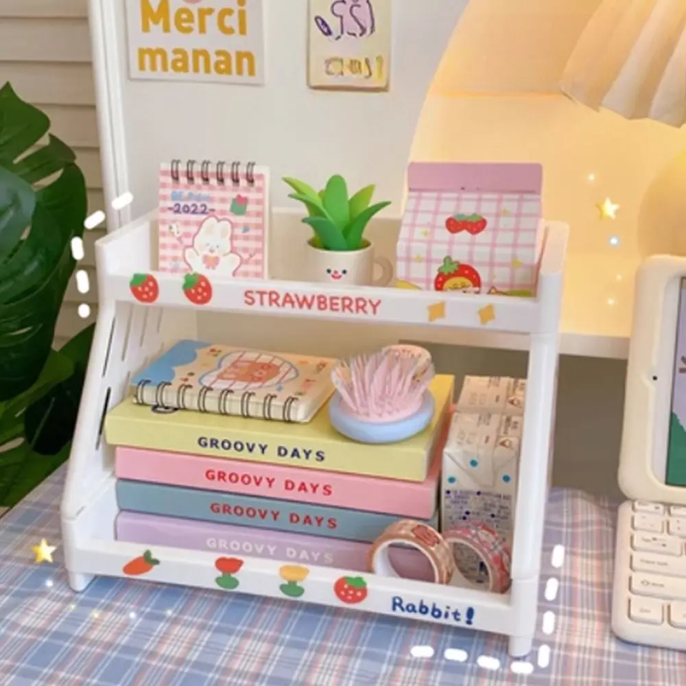 Desk Organizer Storage Organizer Bag Organizer Double Layer Desktop Storage Rack Multifunctional Cosmetic Sundries Storage Shelf Desktop Stationery Holder Kitchen