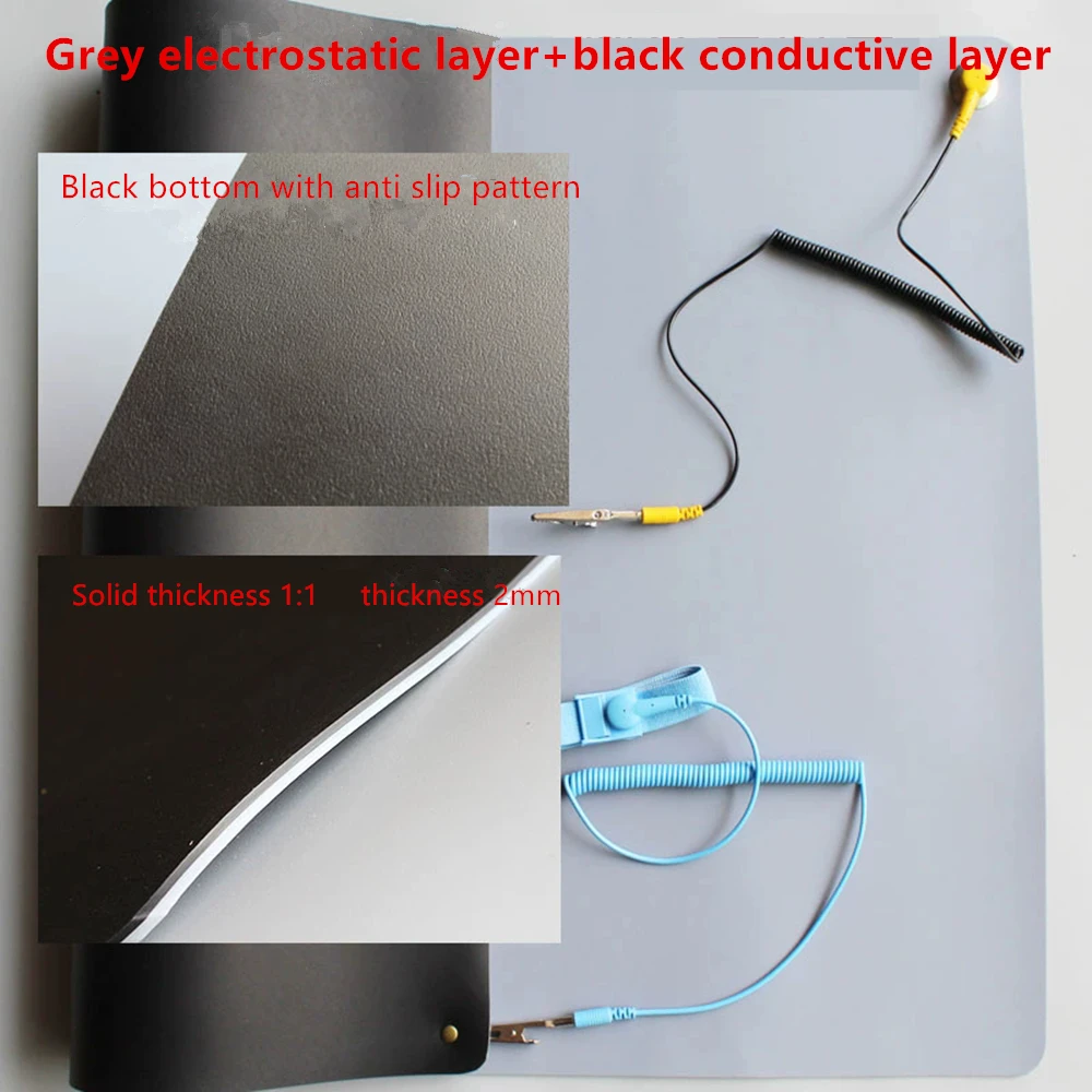 Anti-Static Mat ESD Pad Antistatic Blanket Ground Wire ESD Wrist 700*500*2.0mm For Mobile Computer PCB Repaired