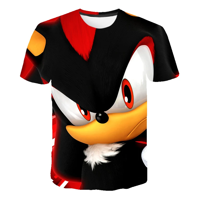 ganni t shirt 2022 new kid's Shirt, Round Neck T-shirt, 3D Printing, super sonic, casual Fashion Trend, Summer New Style, kids size 4-14T christmas shirts