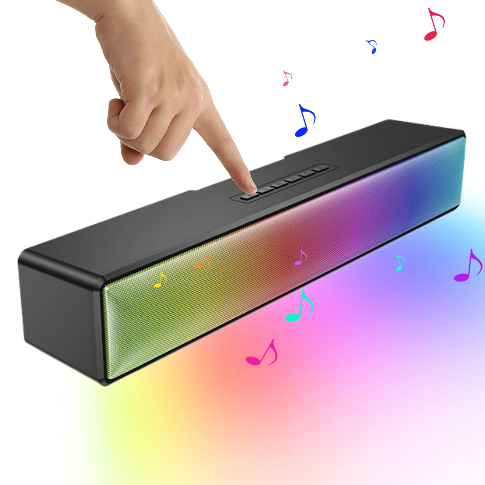 

Wireless Speaker with Lights Lightweight Wireless Speaker with Microphone Portable Speaker Soundbar for Shower, Party, BBQ, Home