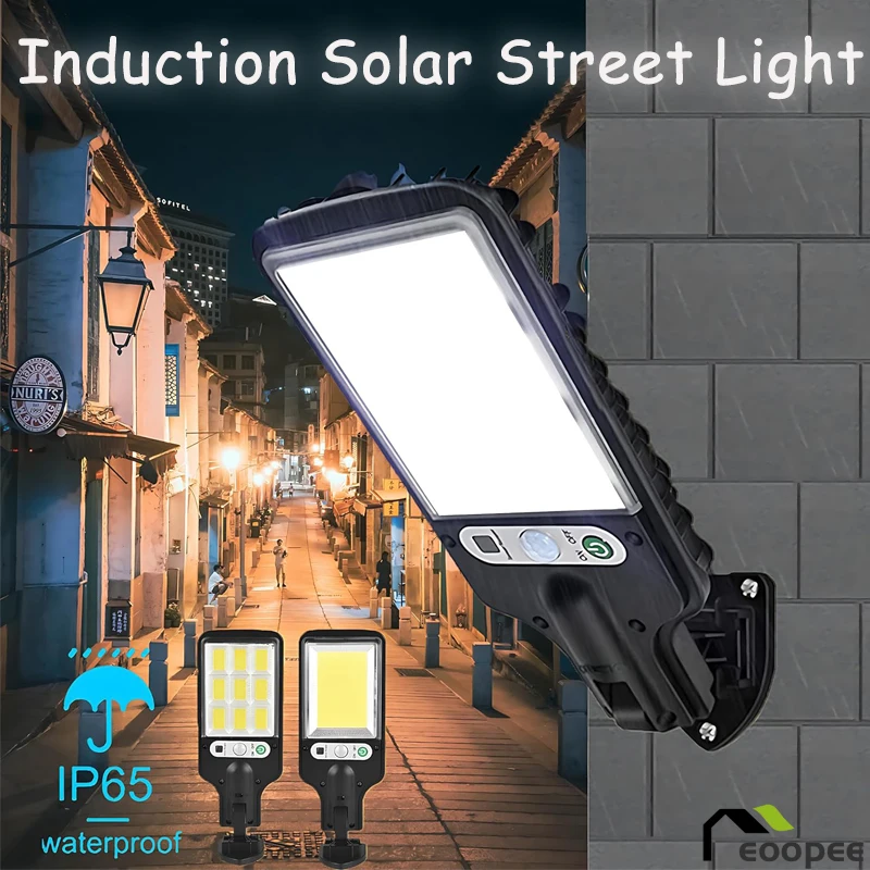 

108/117COB Solar Street Lights Motion Sensor Security Solar Flood Lights Waterproof Outdoor Road Wall Lamp With 3 Lighting Modes