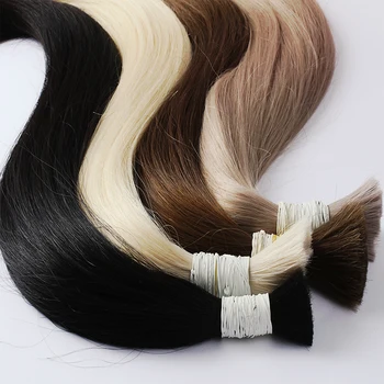 613 Striaght Human Hair No Weft 100% Virgin Bundles Highlight Original Bulk Extensions Russian Natural Unprocessed Blonde Braidi 1