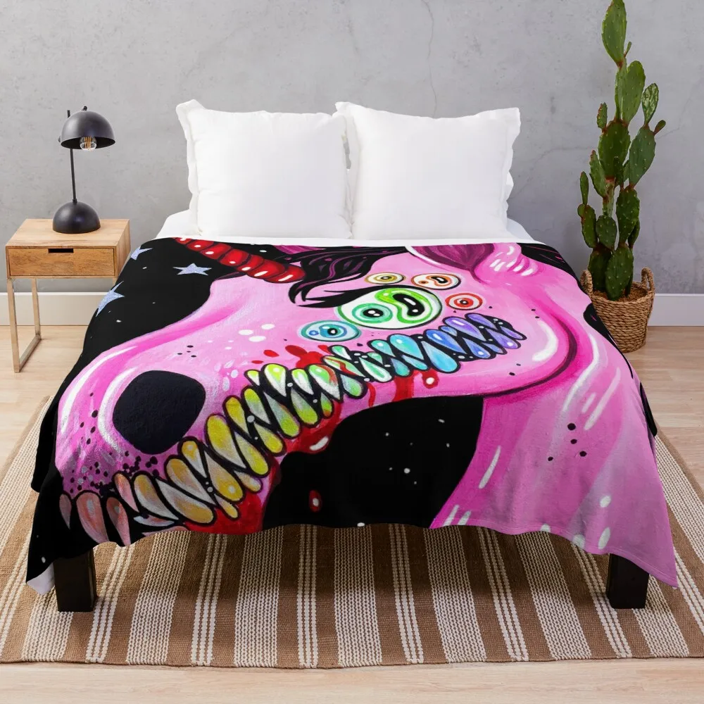 

Dark Unicorn Throw Blanket Decoratives decorative Blankets