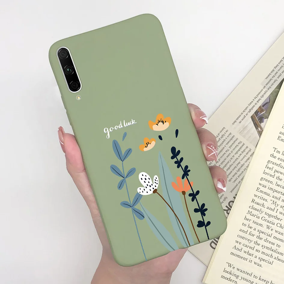 Fashionable Matte Silicone Phone Case - Cute Girl with Flower & Butterfly Design - 6.59