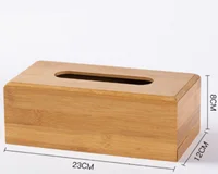 Bamboo Tissue Box Holder and cover- Modern, Durable Wooden Tissue Box with Sliding Bottom,  home Office Decoration Tissue Rack 2