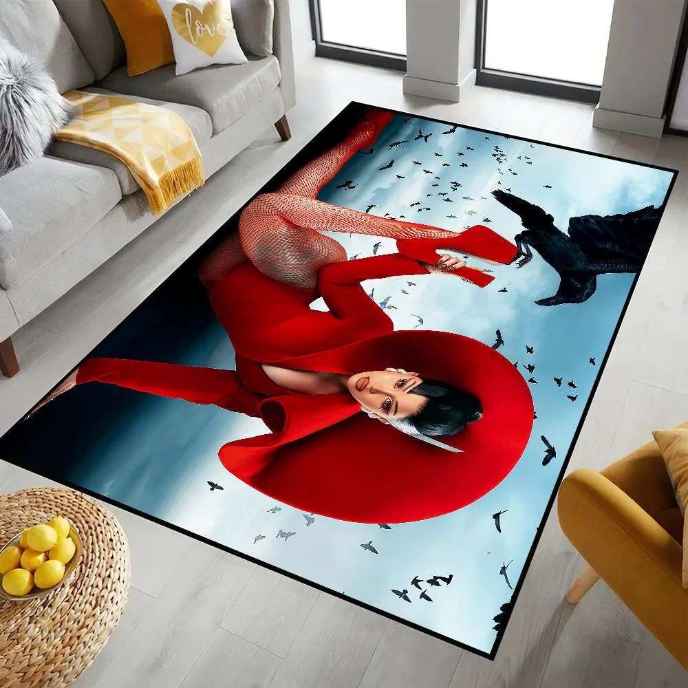 싱어 씨카디비 아웃사이드 AM I THE DRAMA 소형 카펫 러그 홈 데코 침실 매트 복도 발코니 입구 도어매트 장식