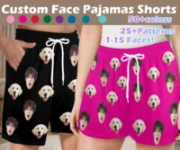Custom Face Pajama Shorts,Personalized Photo Pajama Shorts,Custom Pet Dog Cat Face Pajama Shorts,Face on Pajama,Christmas Gift 1