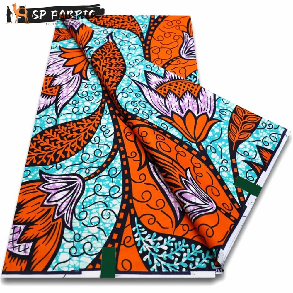 

Super Fabric 100% Original Real Ankara Fabric African Wax Fabric Block Print Batik Dutch Fabric 6yards For Wedding Party VL192