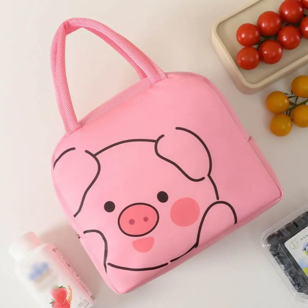 Cartoon Animals Pattern Thermal Lunch Bags Waterproof Thickened Lunch Box Handbag Aluminum Foil Lining Lunchbox Bag Picnic 100pcs resealable edible packaging mylar bags cartoon astronaut seal zip lock pouch aluminum foil food laser candy package 6x8cm