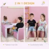 Kids Leather Sofa Armchair Multi-functional Table Chair Set Storage Pink 6