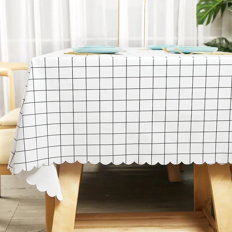 

Solid color tablecloth waterproof, oil resistant, and washable rectangular style dining table QUDAN438