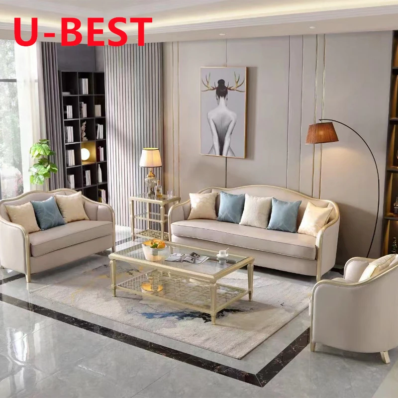 

U-BEST American Style Small Sectional Sofa Comfortable Loveseat Living Room Brown Full Leather Sofas ادوات جنسيه للازواج