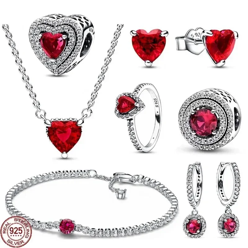 

Classic Red Charm Set 925 High Quality Women's Exquisite Ring Valentine's Day Fashion Jewelry Gifts to Girlfriends