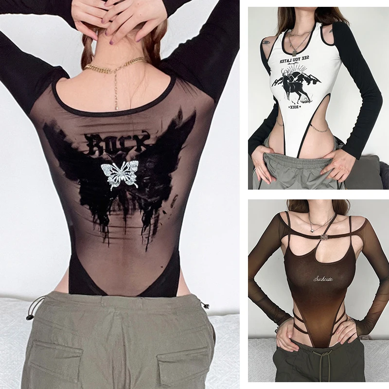 

Pure Desire Slim Fitting Tight Fitting Clothing Spicy Girl Sexy Long Sleeved Jumpsuit Sexy Costume Women Bodysuit