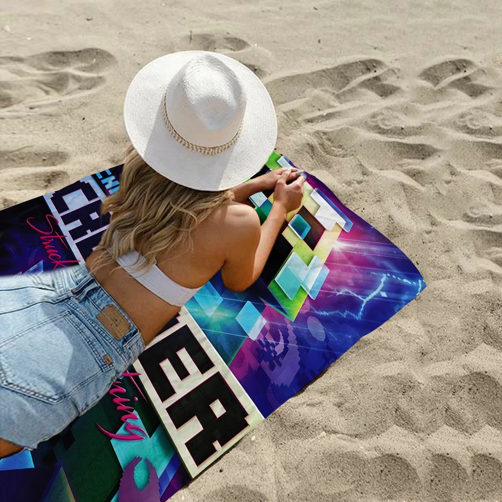 Game M-Minecrafts-s MC Microfiber Blanket Quick Drying Beach Towels Oversized Printing Super Absorbent Pool Towel Blanket 3