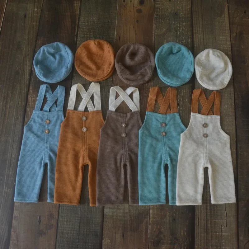Photoshoot Props Knitted Baby Boy Costume Newborn Photography Props Overalls Suit Infant Bodysuit Newborn Photography Outfit Baby Girl Accessorie