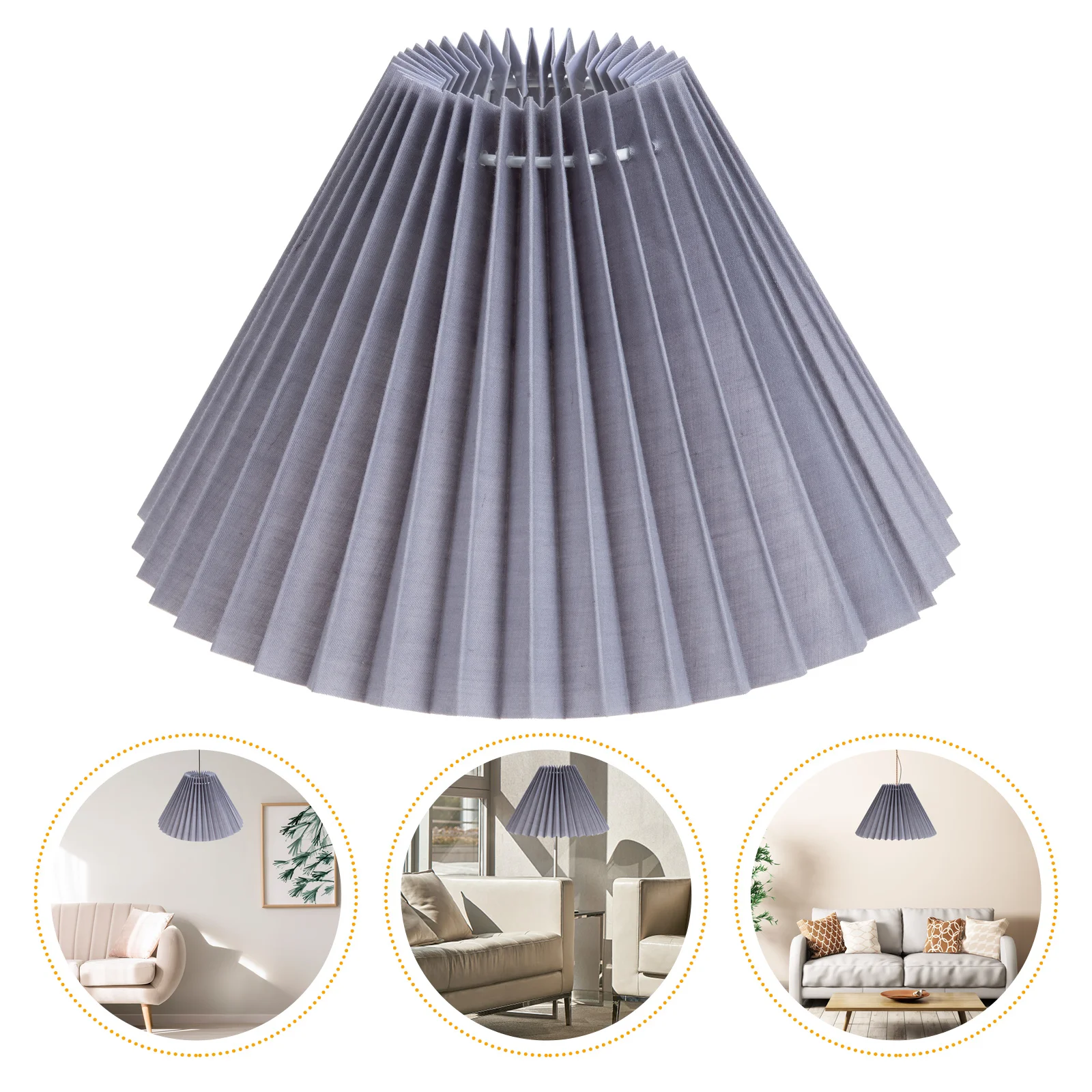 

Pleated Lampshade Tabletop Desk Household Small Shades Vintage Lampshades for Light Cloth Drum