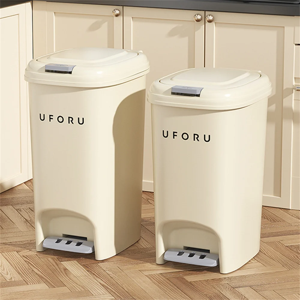 

Living Room Convenient Durable Large Capacity Easy To Clean With Cover Pedal Trash Can Luxury Design Dustbin Kitchen Essential