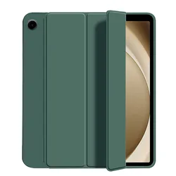 Slim Shockproof Tablet Case with Auto Wake/Sleep and Foldable Design for Tab A11 (Dark Green)
