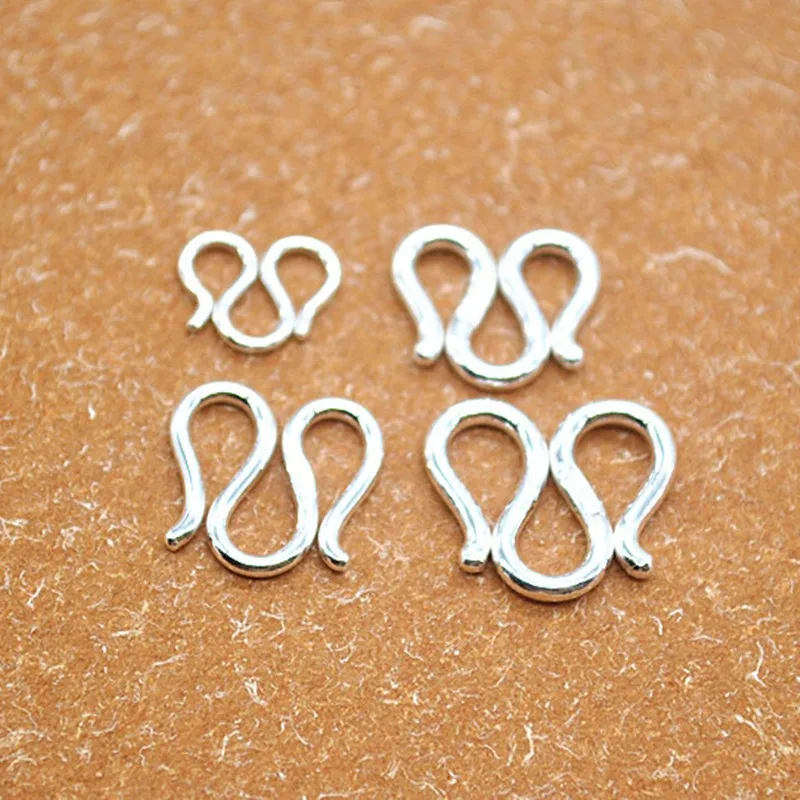 1 Piece Solid 925 Sterling Silver M Shape Clasp Hook Open Buckle Both Side  for Necklace Bracelet DIY Accessories Supplies Making - AliExpress