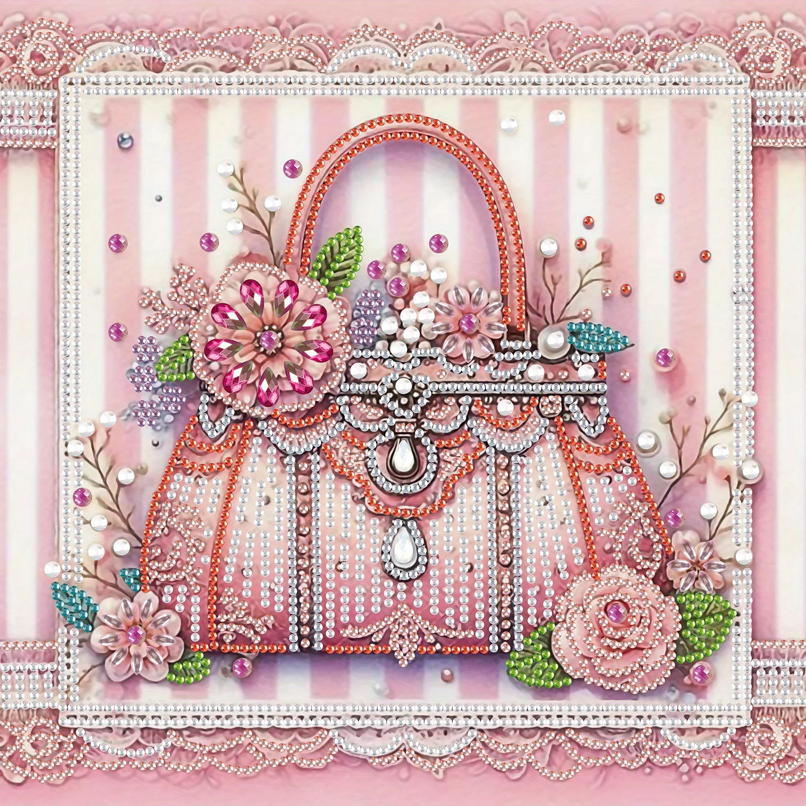DIY Bag and flowers 5D Special Shape Diamond Art Kits Beginners Home Wall Decoration Gift